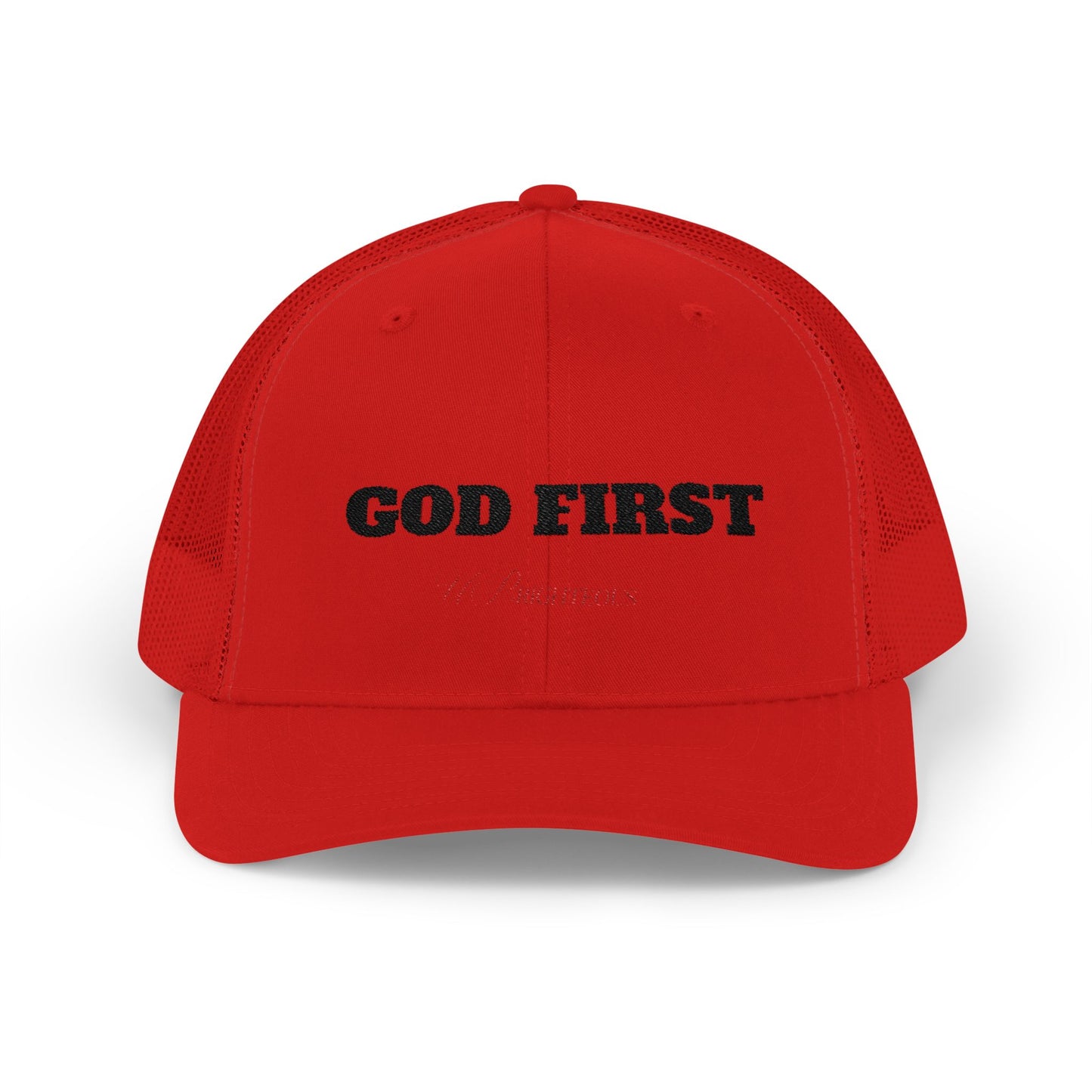 Faith-Inspired Snapback Trucker Cap - God First Hat, Adjustable Cap for Church Events, Casual Wear, Gift for Believers, Religious Fashion
