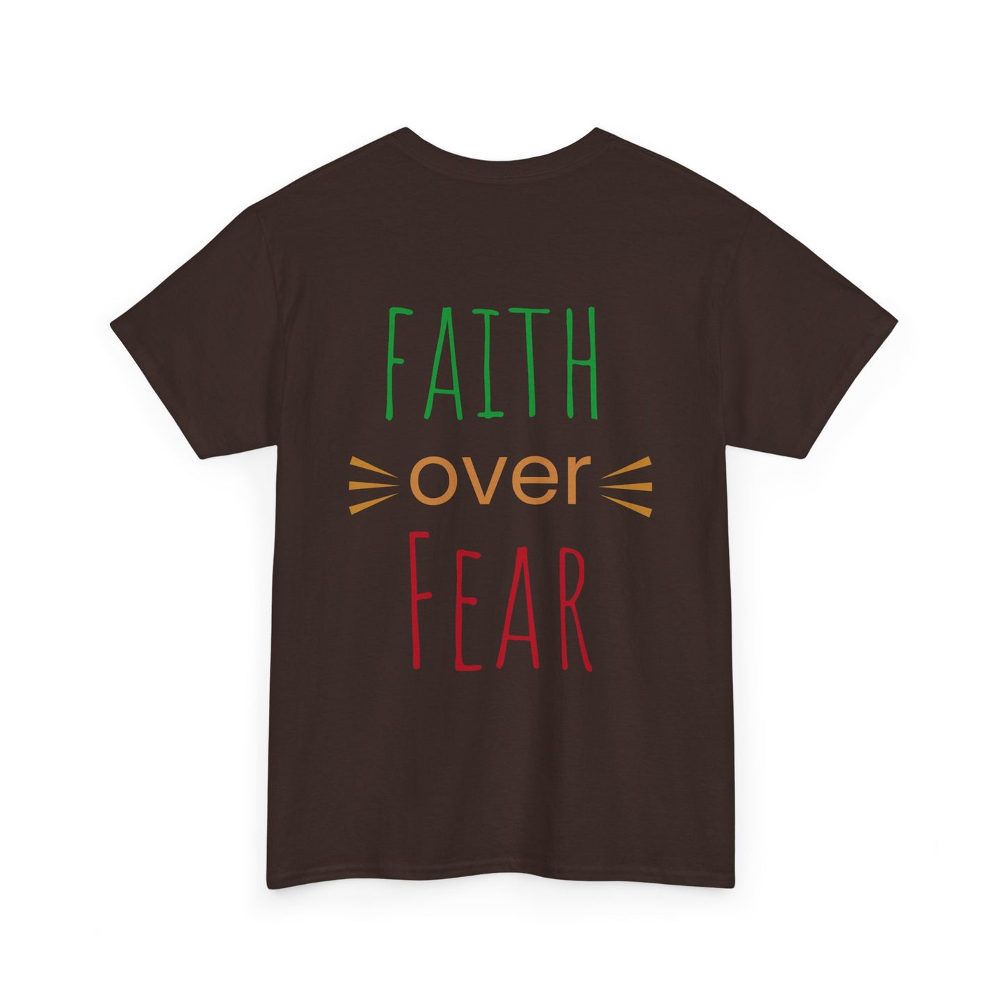 Faith Over Fear Unisex Heavy Cotton Tee - Inspirational Tree Design