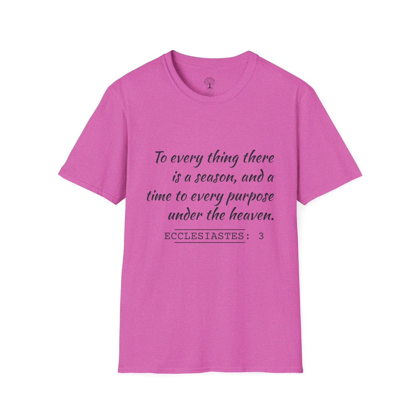 Ecclesiastes Inspirational T-Shirt | Unisex Softstyle Tee, Motivational Shirt, Faith Apparel, Nature Lover Gift, Bible Verse Tee