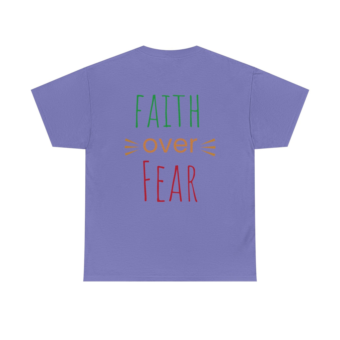 Faith Over Fear Unisex Heavy Cotton Tee - Inspirational Tree Design