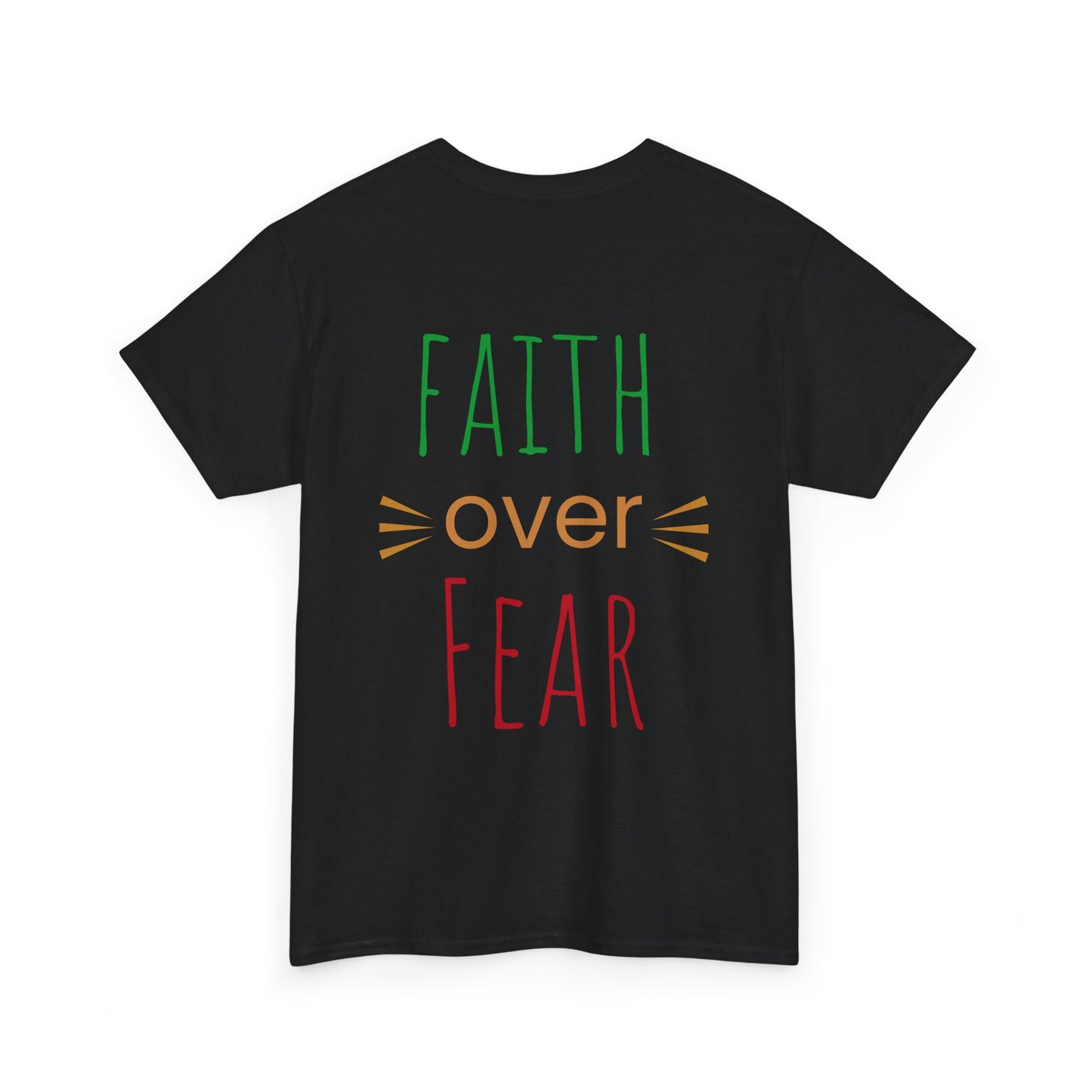 Faith Over Fear Unisex Heavy Cotton Tee - Inspirational Tree Design