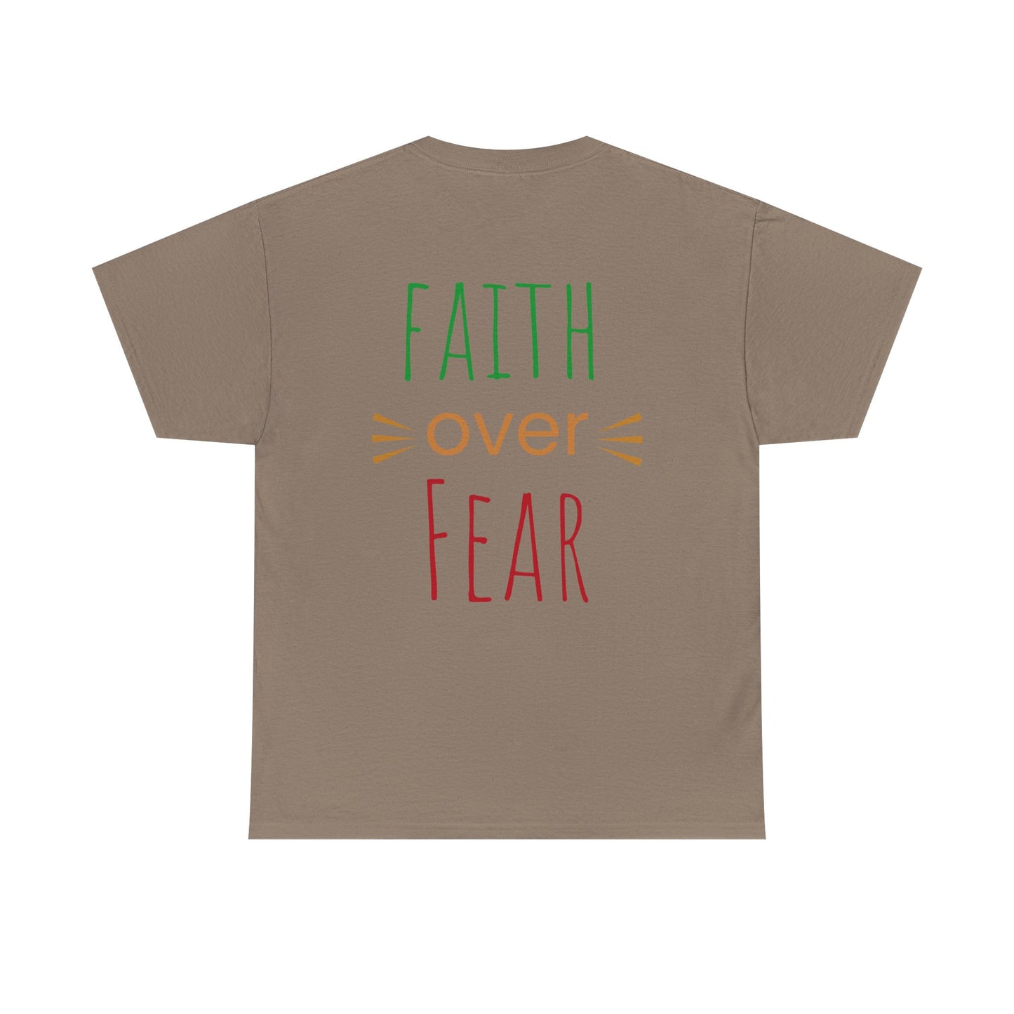 Faith Over Fear Unisex Heavy Cotton Tee - Inspirational Tree Design
