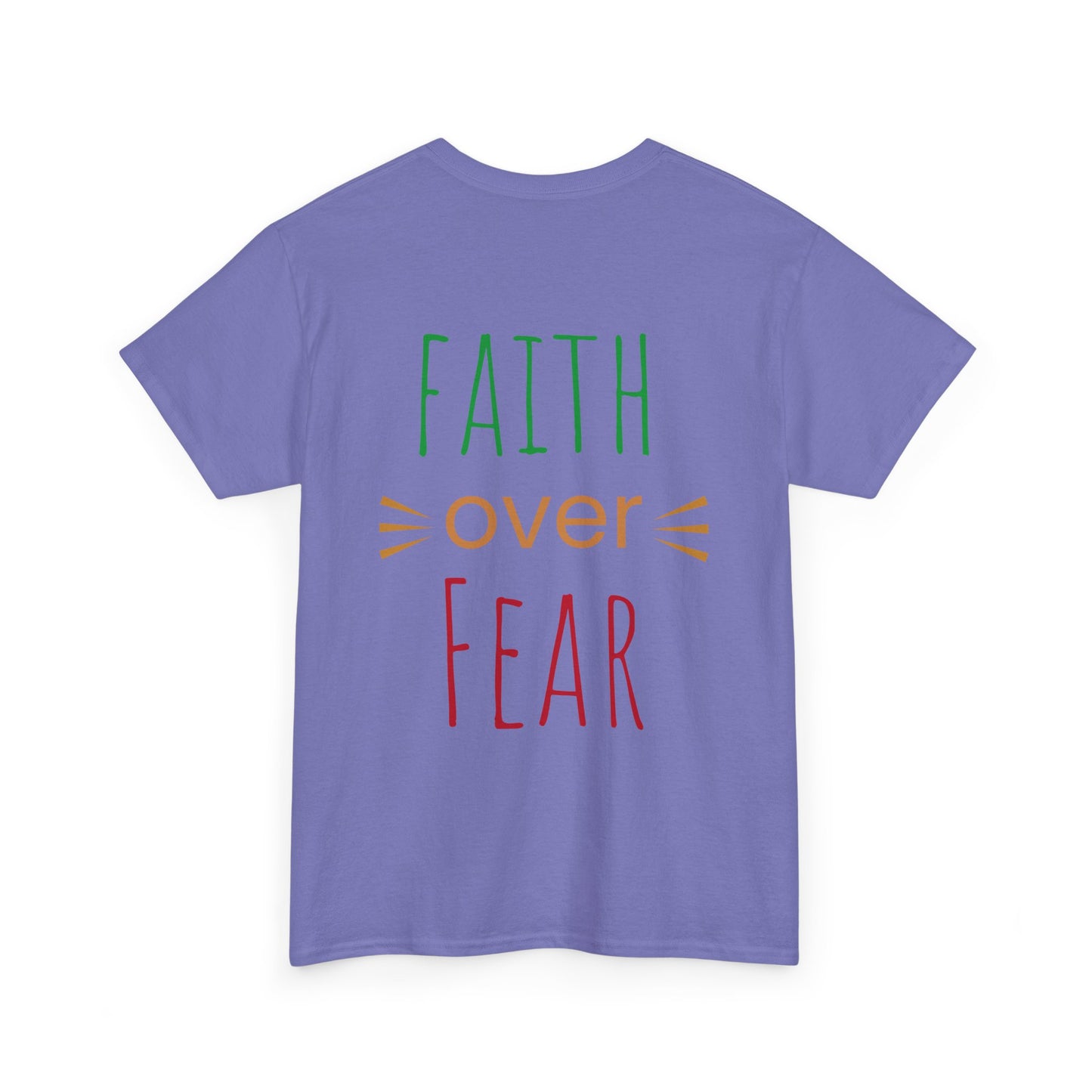 Faith Over Fear Unisex Heavy Cotton Tee - Inspirational Tree Design