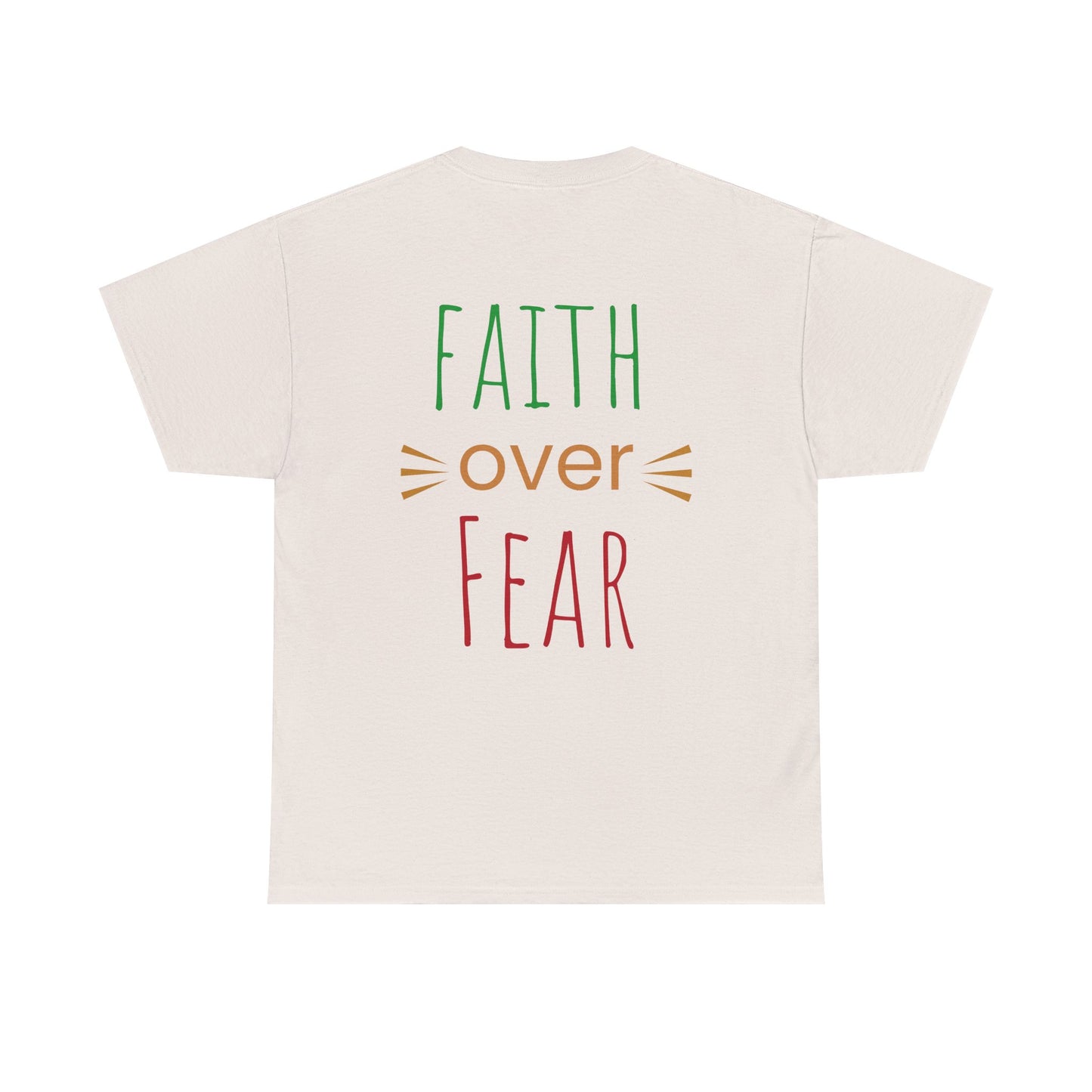 Faith Over Fear Unisex Heavy Cotton Tee - Inspirational Tree Design