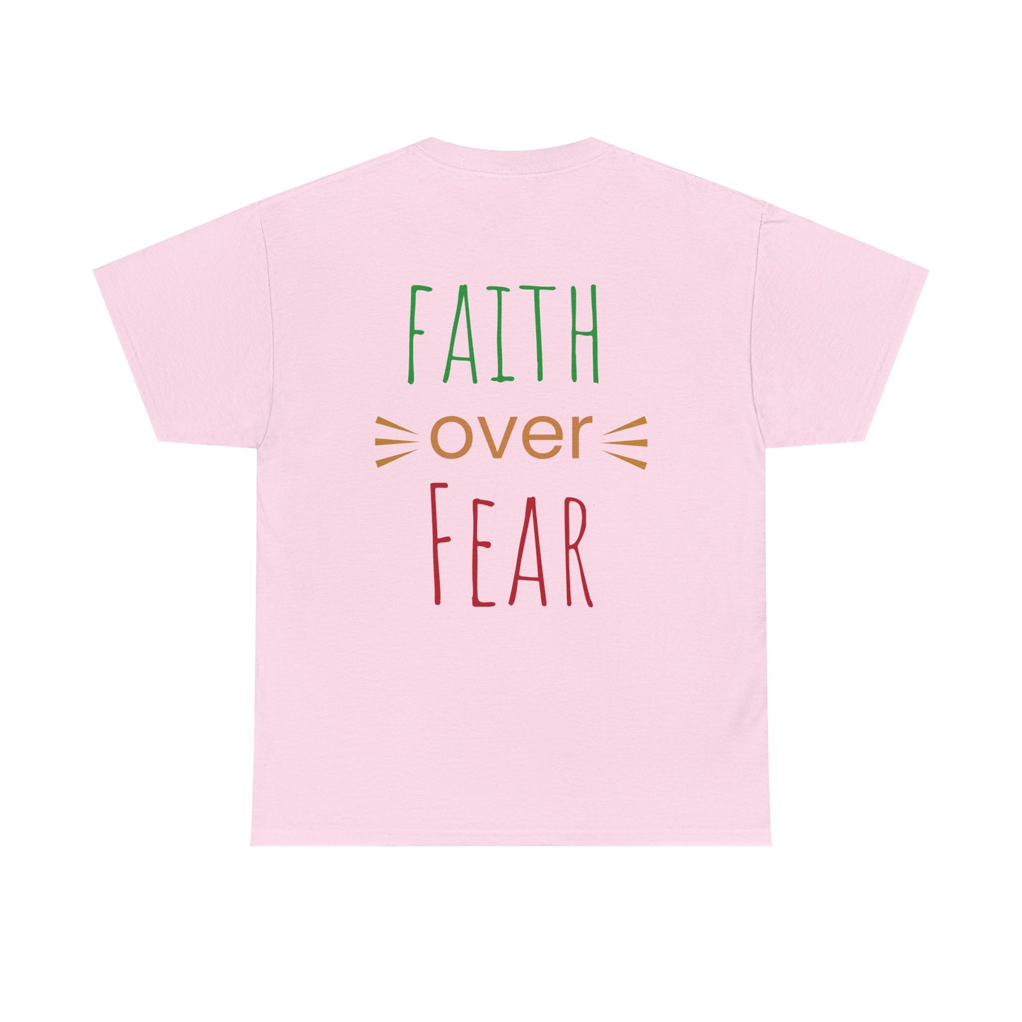Faith Over Fear Unisex Heavy Cotton Tee - Inspirational Tree Design