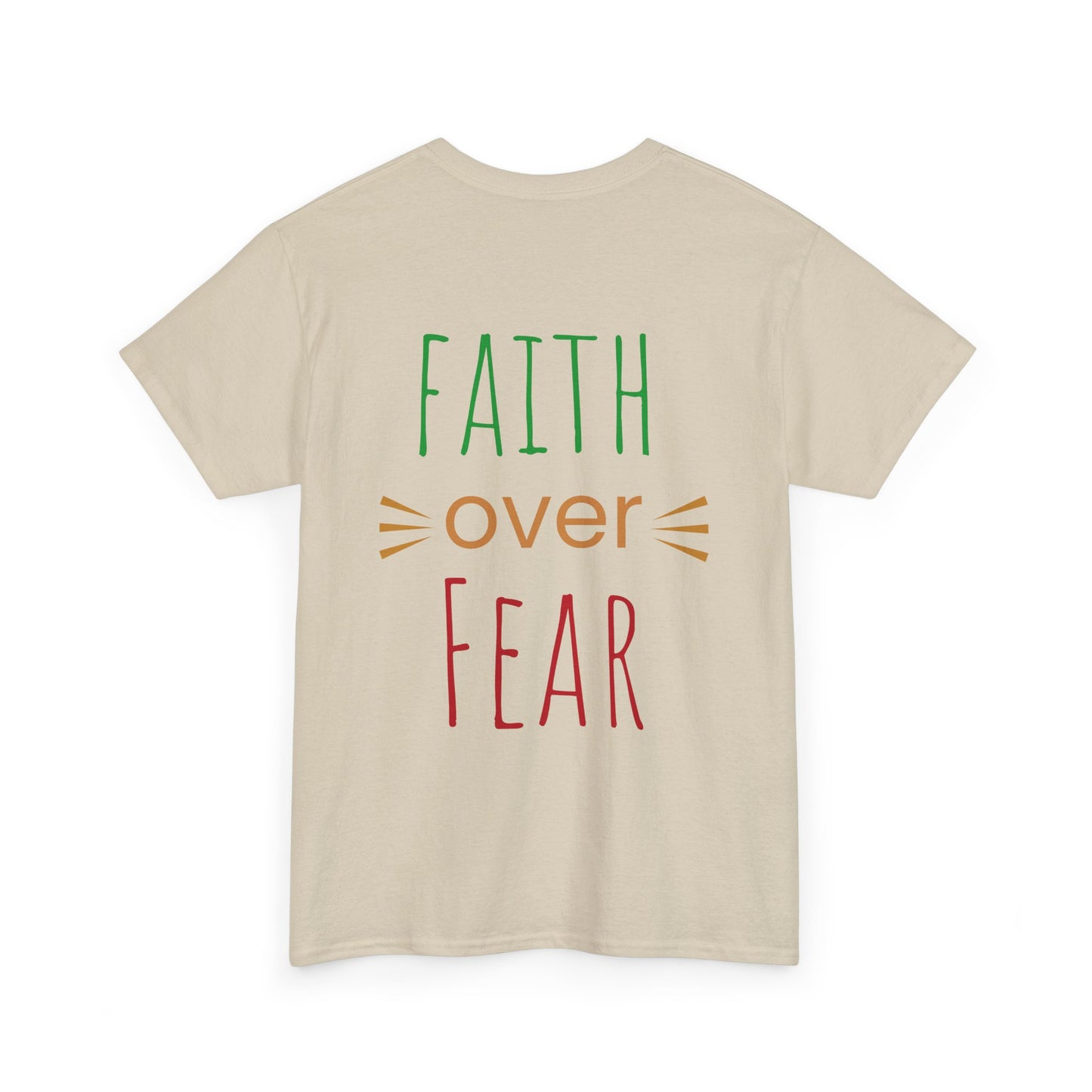 Faith Over Fear Unisex Heavy Cotton Tee - Inspirational Tree Design