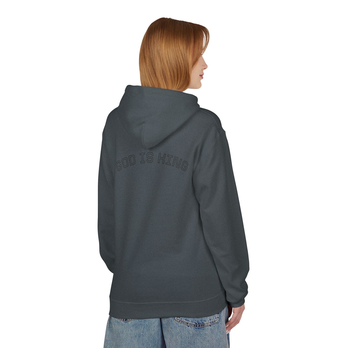 God is King Hoodie - Unisex Midweight Fleece, Inspirational Gift for Faith, Church Events, Casual Wear, Cozy Layering