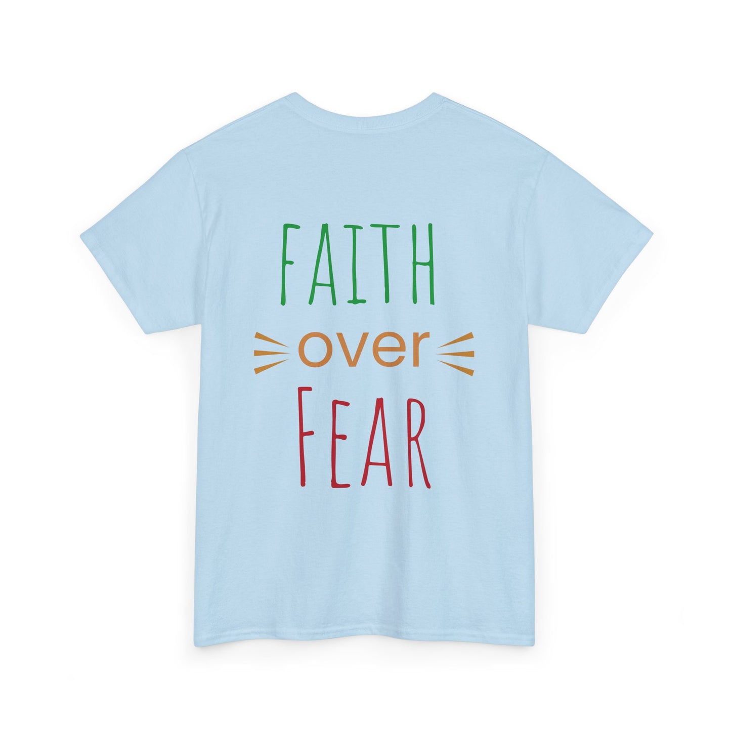 Faith Over Fear Unisex Heavy Cotton Tee - Inspirational Tree Design