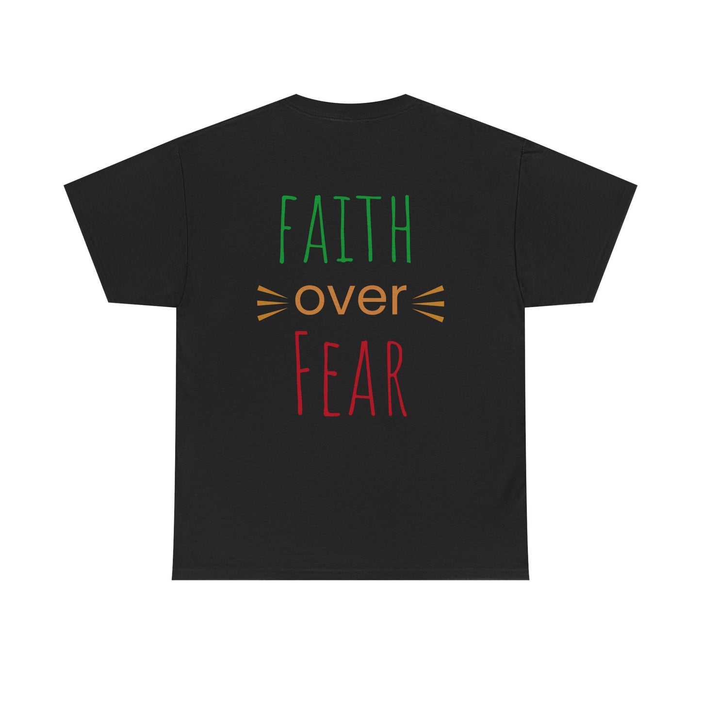 Faith Over Fear Unisex Heavy Cotton Tee - Inspirational Tree Design