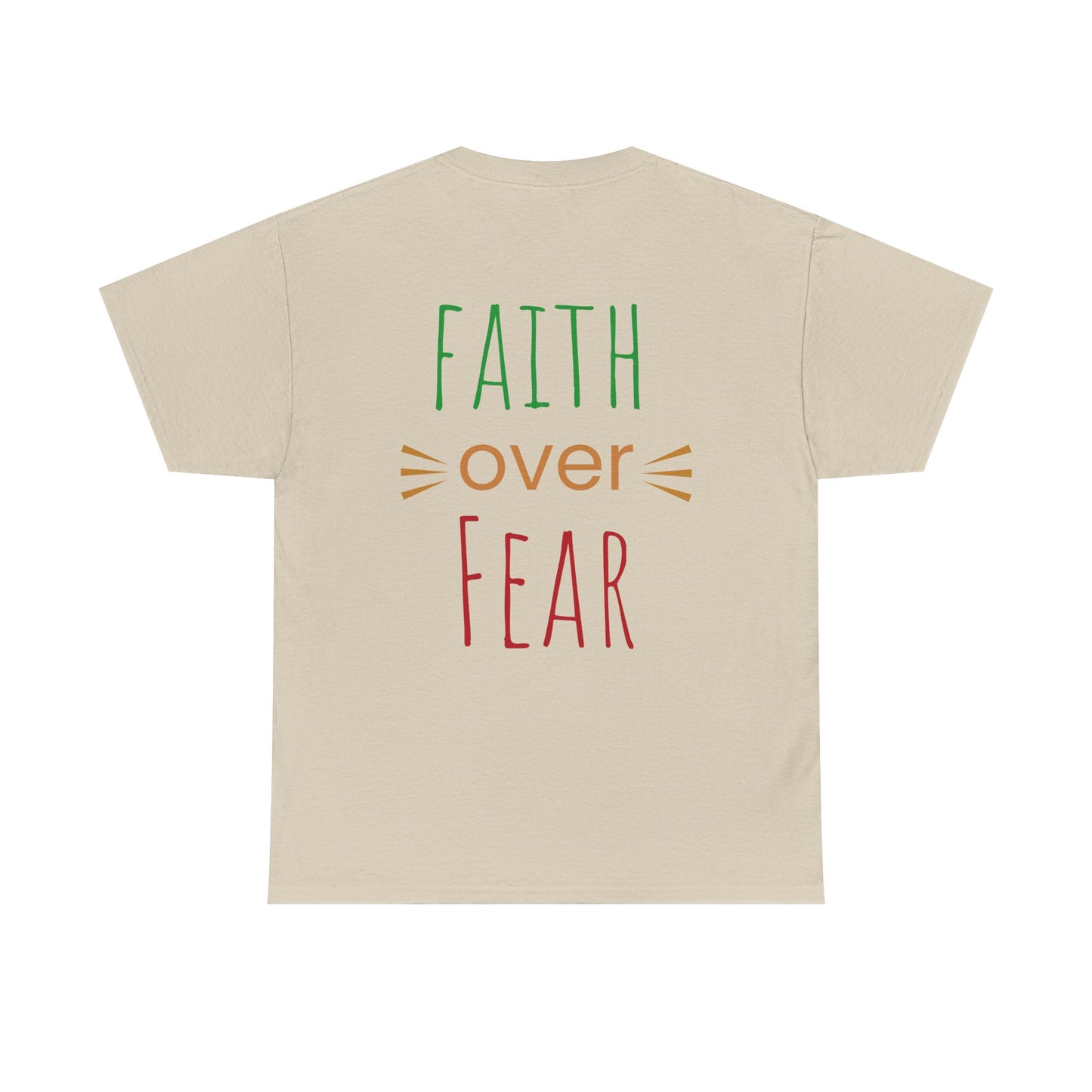 Faith Over Fear Unisex Heavy Cotton Tee - Inspirational Tree Design