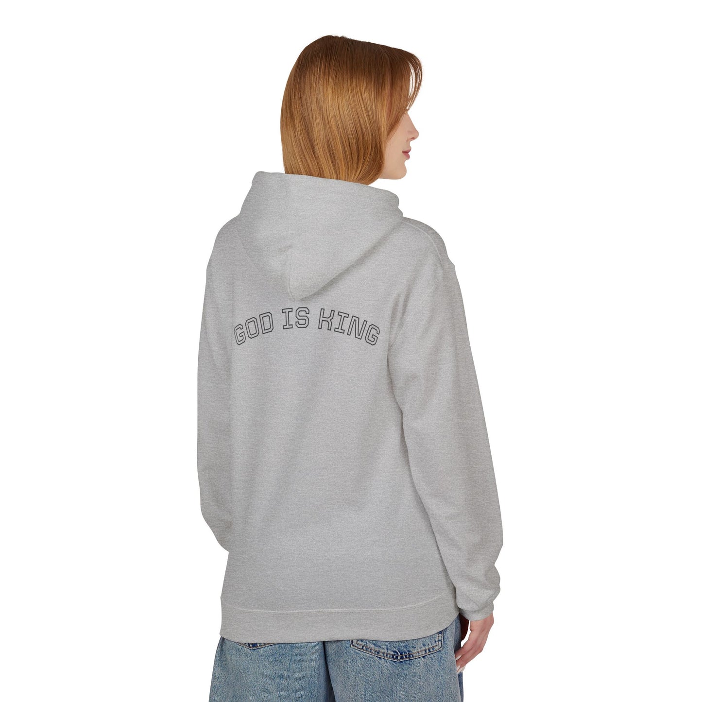God is King Hoodie - Unisex Midweight Fleece, Inspirational Gift for Faith, Church Events, Casual Wear, Cozy Layering