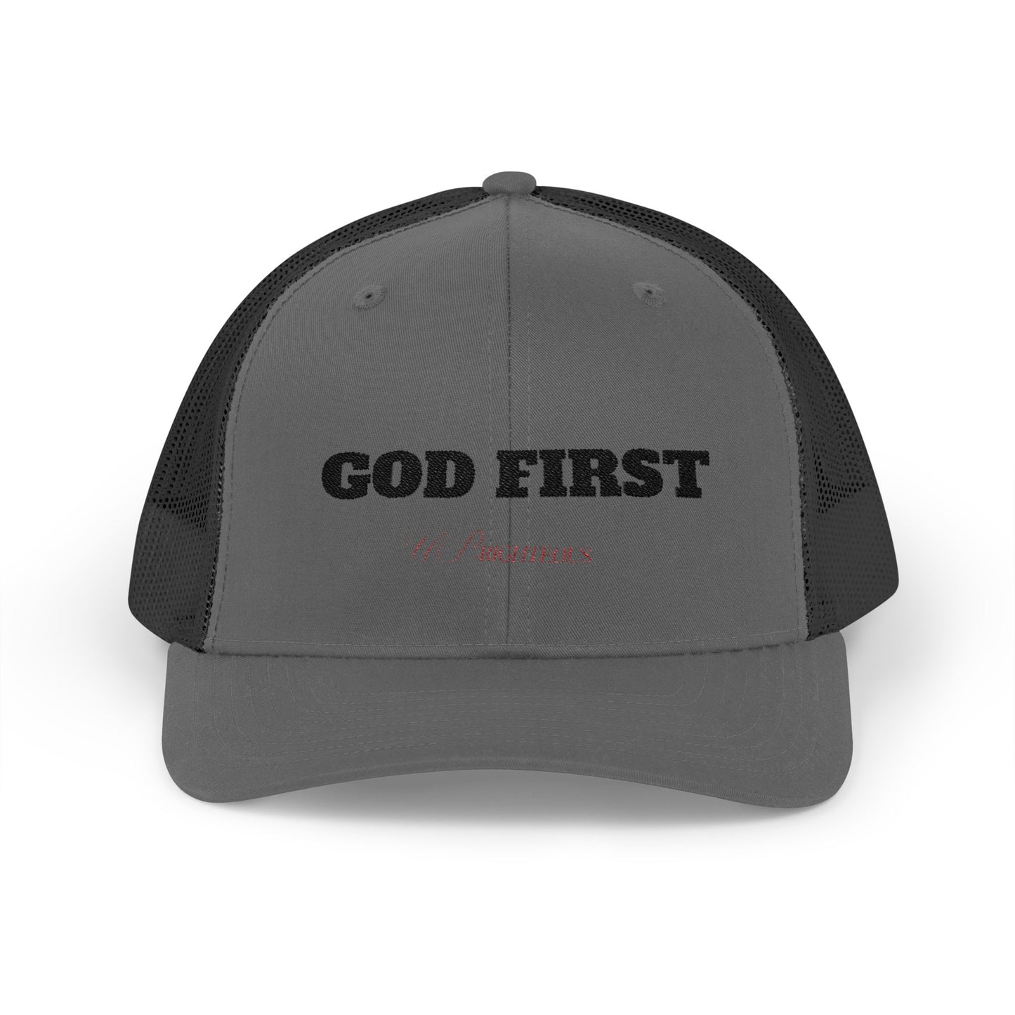Faith-Inspired Snapback Trucker Cap - God First Hat, Adjustable Cap for Church Events, Casual Wear, Gift for Believers, Religious Fashion
