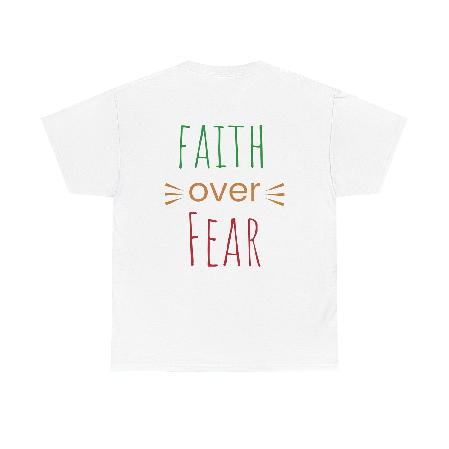 Faith Over Fear Unisex Heavy Cotton Tee - Inspirational Tree Design