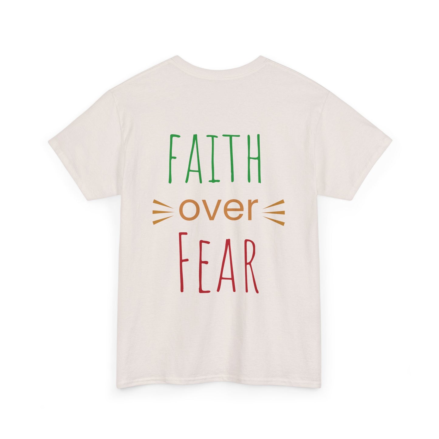 Faith Over Fear Unisex Heavy Cotton Tee - Inspirational Tree Design