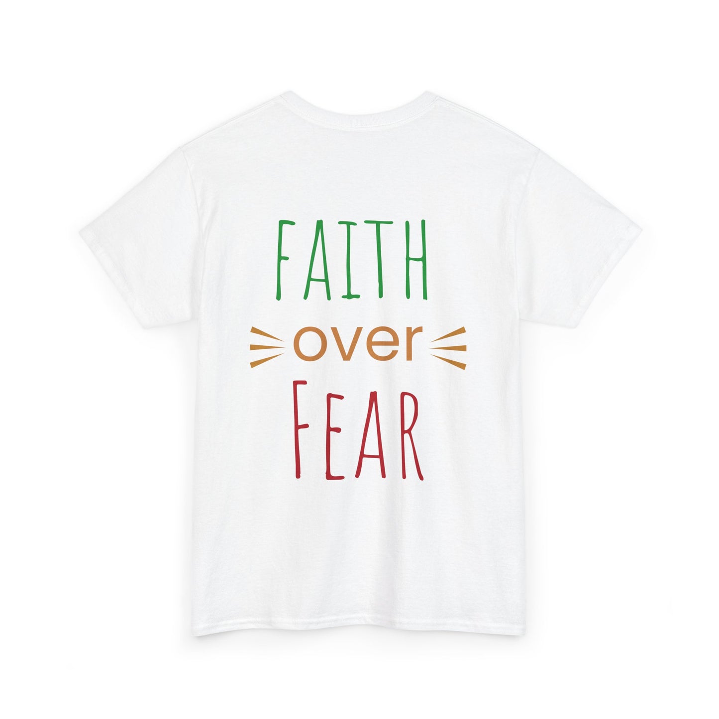 Faith Over Fear Unisex Heavy Cotton Tee - Inspirational Tree Design
