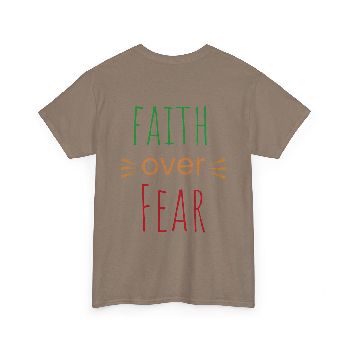 Faith Over Fear Unisex Heavy Cotton Tee - Inspirational Tree Design