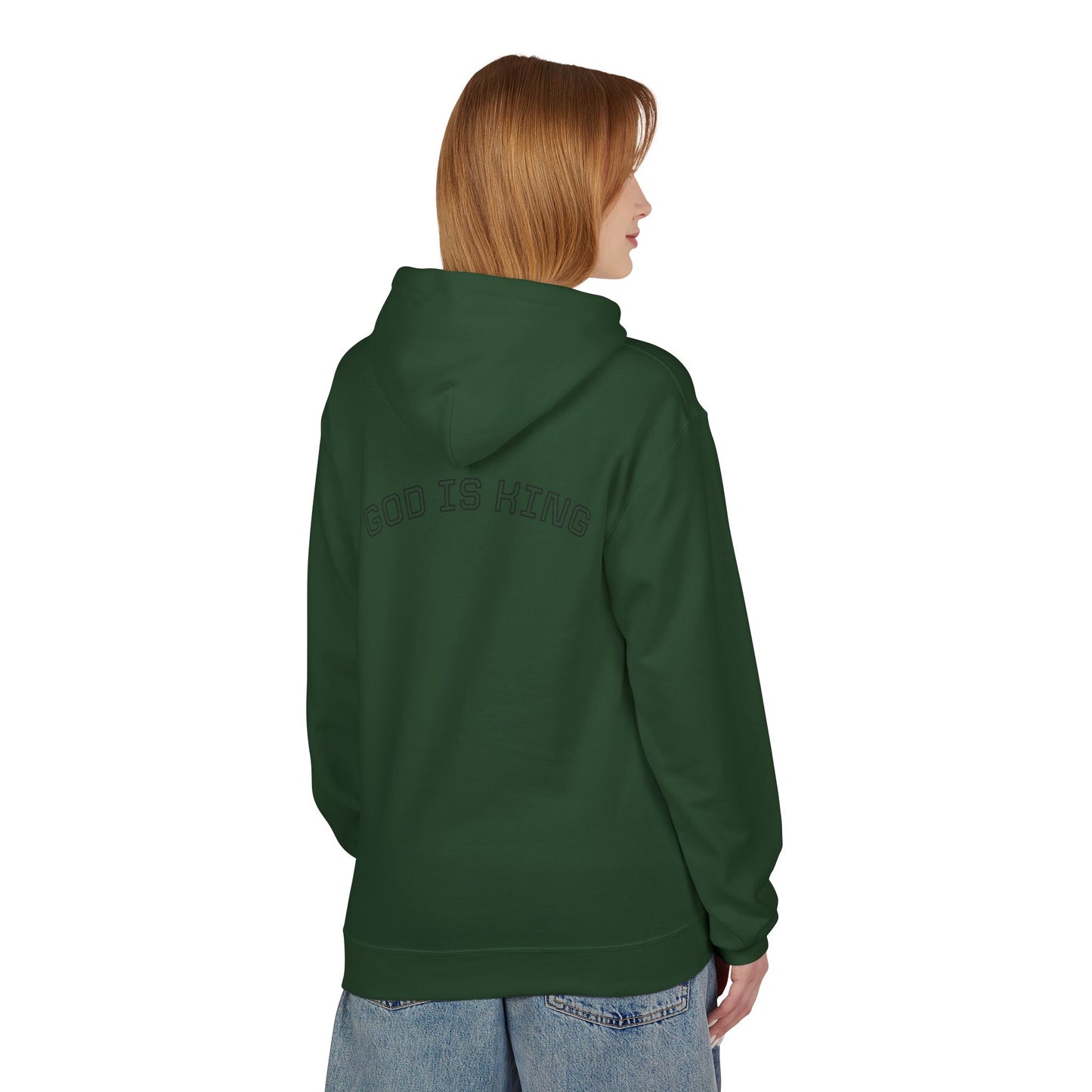 God is King Hoodie - Unisex Midweight Fleece, Inspirational Gift for Faith, Church Events, Casual Wear, Cozy Layering