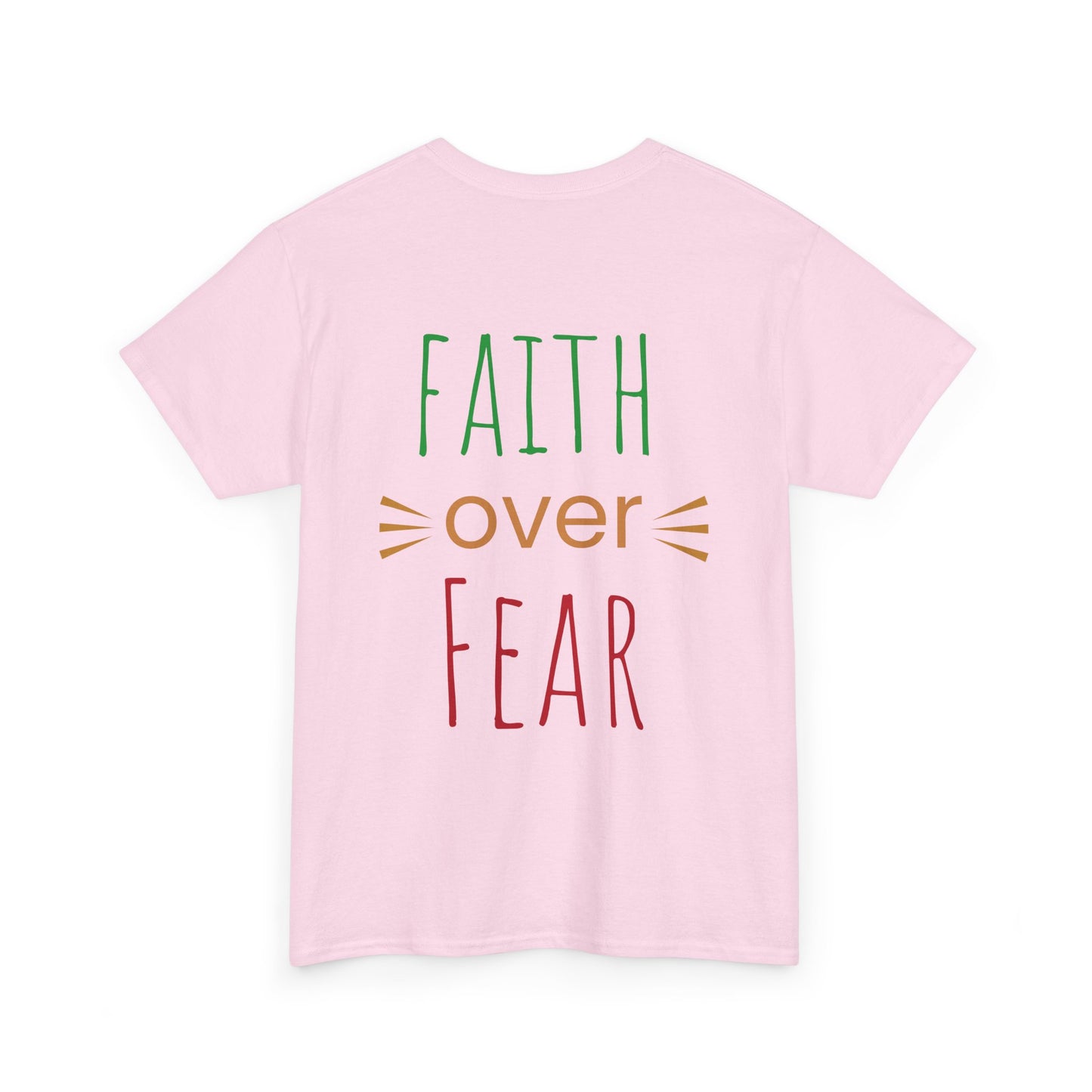 Faith Over Fear Unisex Heavy Cotton Tee - Inspirational Tree Design