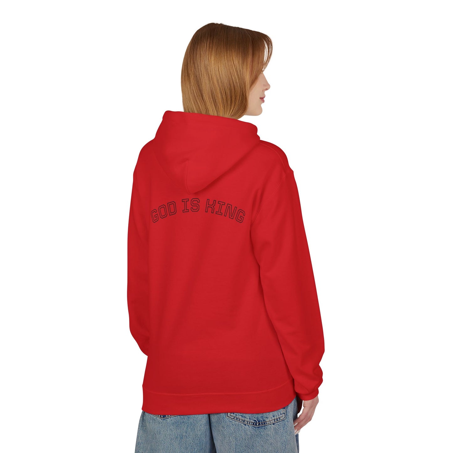 God is King Hoodie - Unisex Midweight Fleece, Inspirational Gift for Faith, Church Events, Casual Wear, Cozy Layering