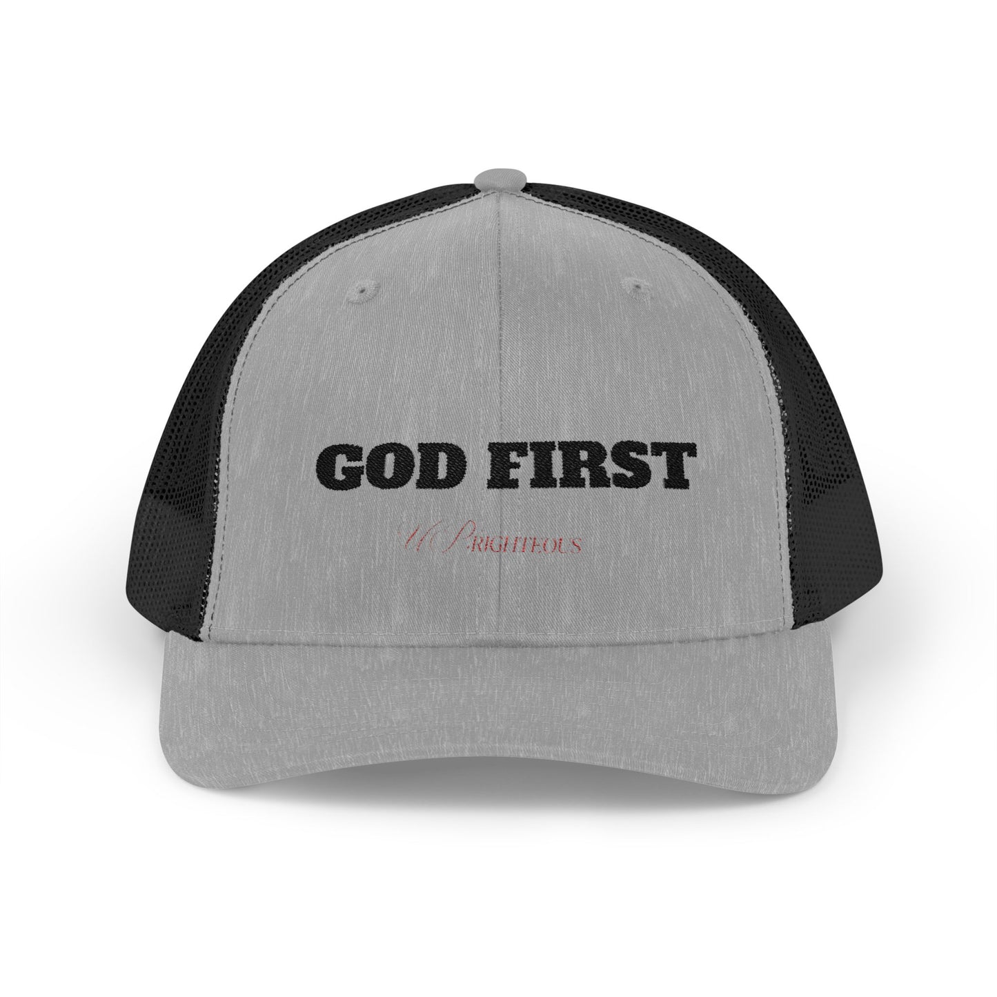 Faith-Inspired Snapback Trucker Cap - God First Hat, Adjustable Cap for Church Events, Casual Wear, Gift for Believers, Religious Fashion