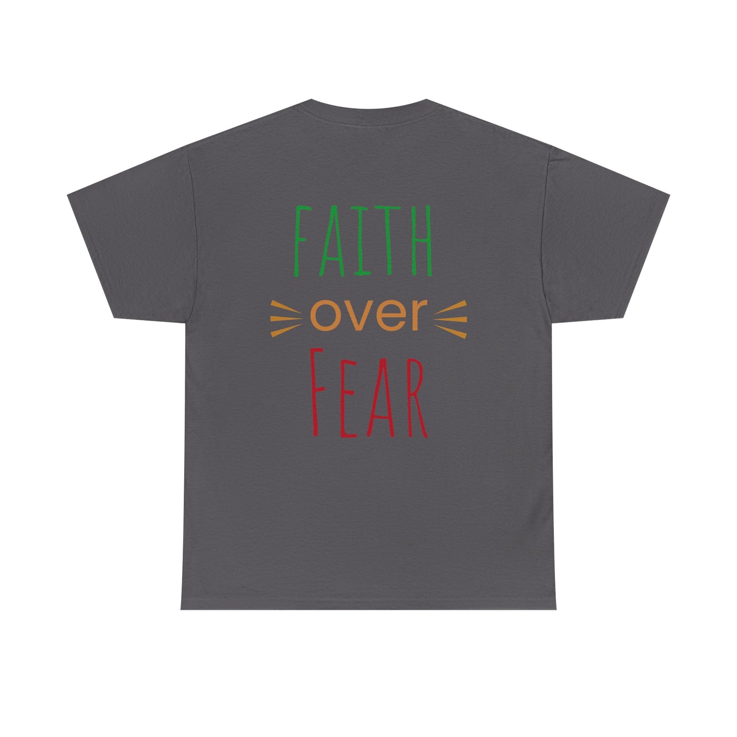 Faith Over Fear Unisex Heavy Cotton Tee - Inspirational Tree Design