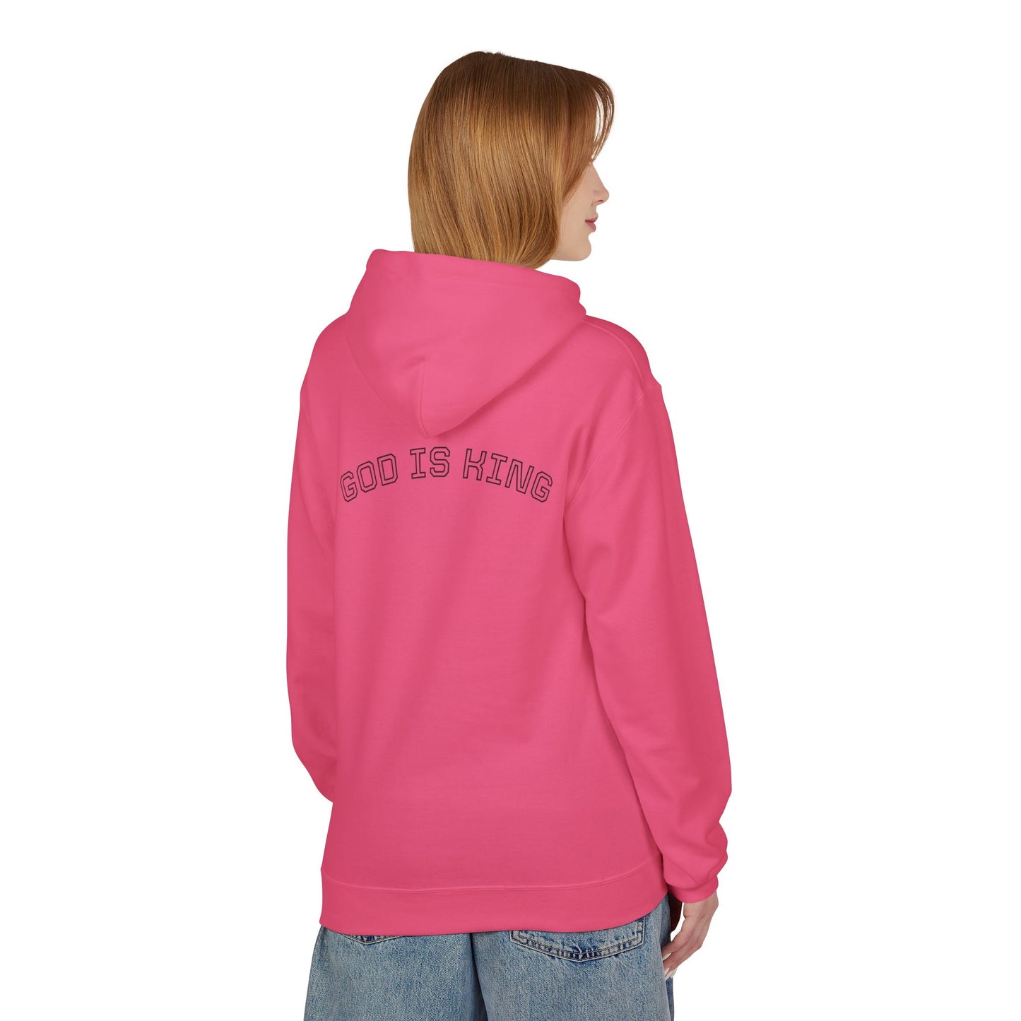 God is King Hoodie - Unisex Midweight Fleece, Inspirational Gift for Faith, Church Events, Casual Wear, Cozy Layering