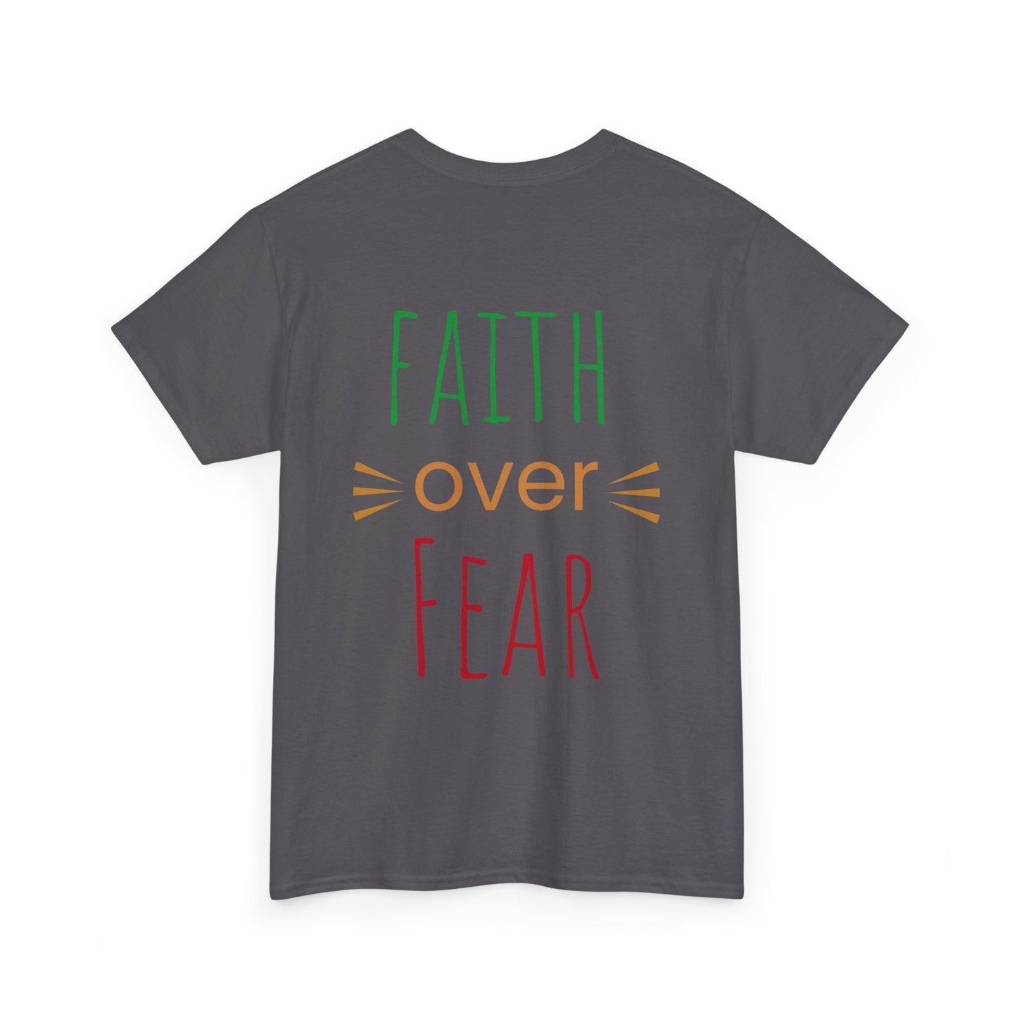 Faith Over Fear Unisex Heavy Cotton Tee - Inspirational Tree Design