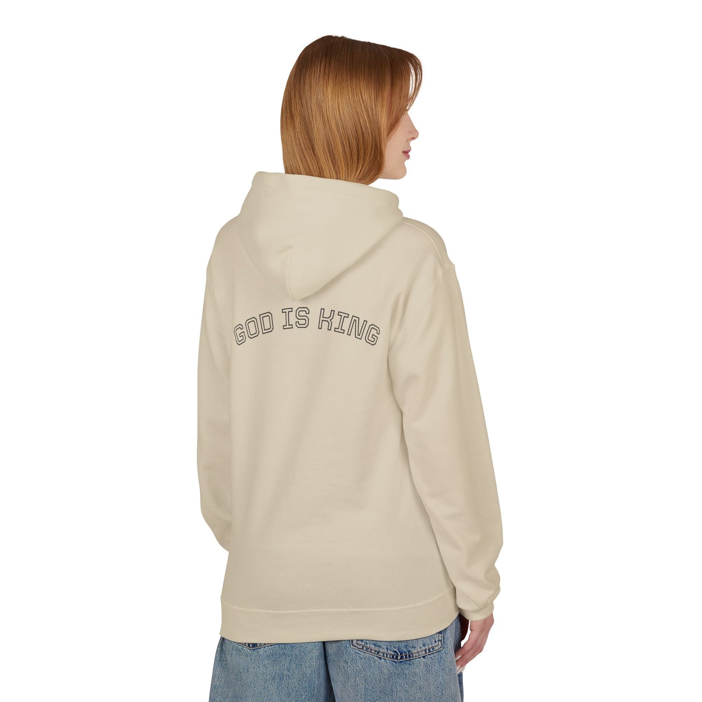 God is King Hoodie - Unisex Midweight Fleece, Inspirational Gift for Faith, Church Events, Casual Wear, Cozy Layering